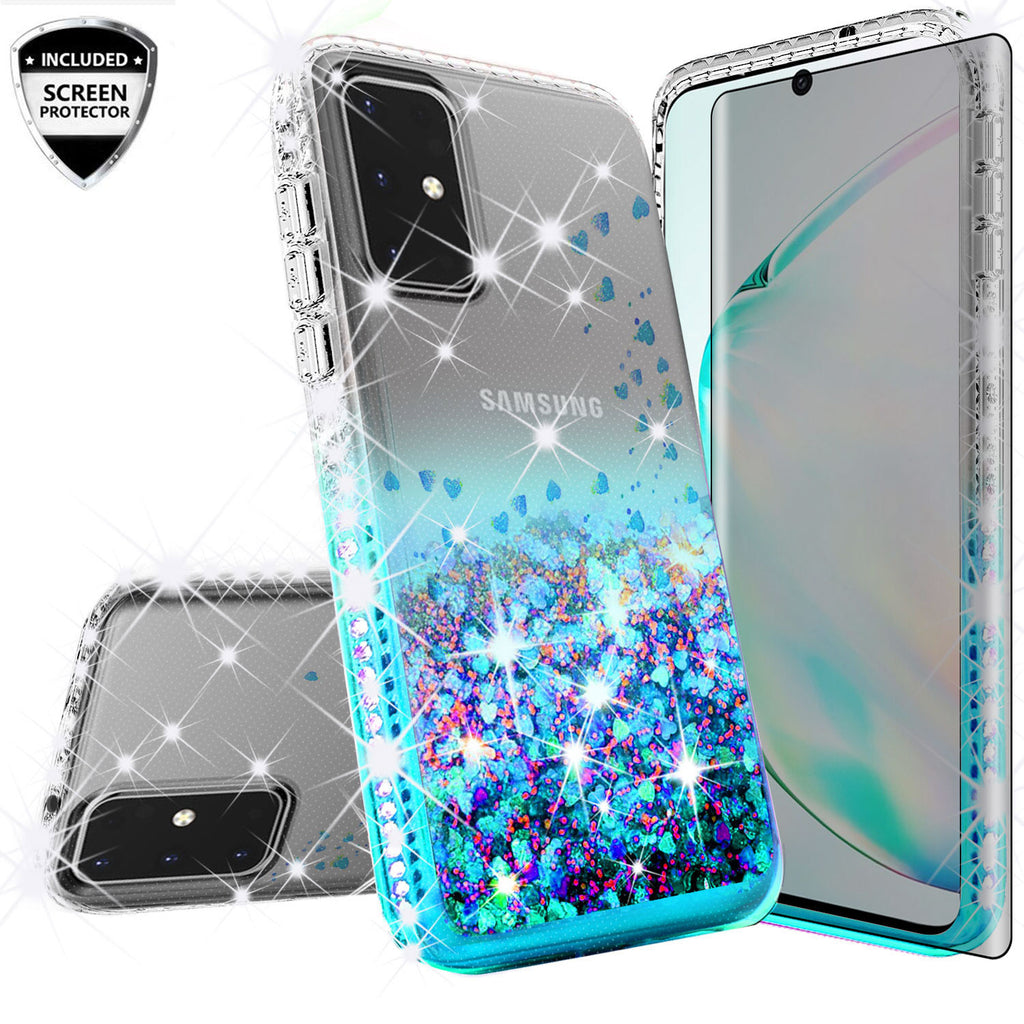 clear liquid phone case for samsung galaxy s20 - teal - www.coverlabusa.com