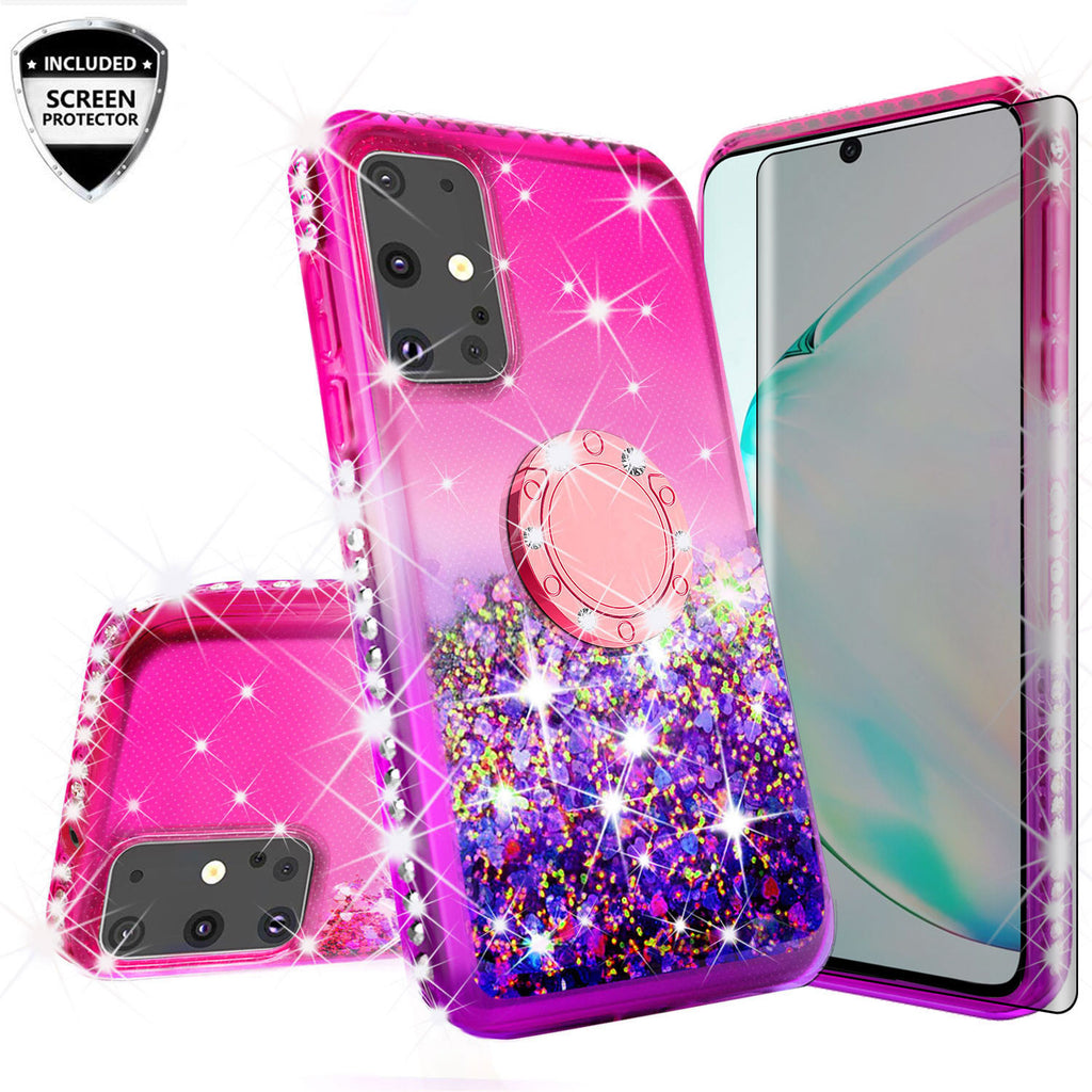 glitter phone case for samsung galaxy s20 plus - hot pink/purple gradient - www.coverlabusa.com