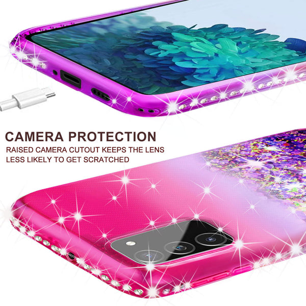 glitter phone case for samsung galaxy s20 fan edition - hot pink/purple gradient - www.coverlabusa.com