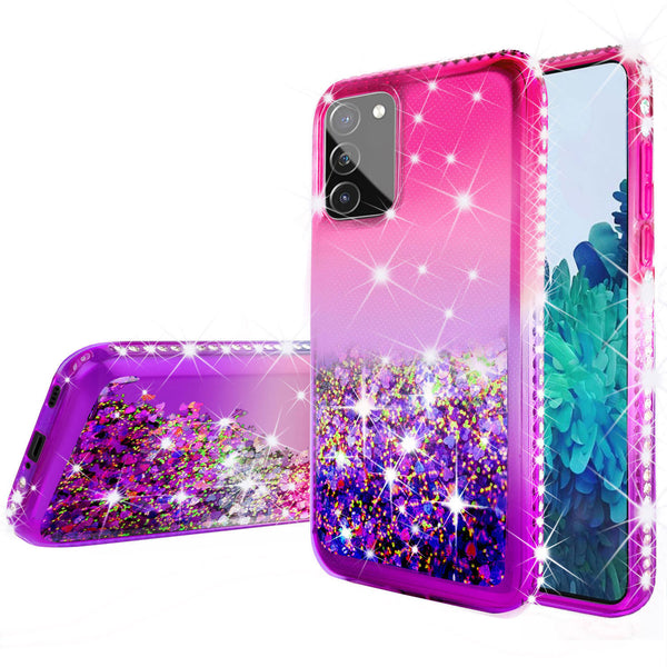 glitter phone case for samsung galaxy s20 fan edition - hot pink/purple gradient - www.coverlabusa.com