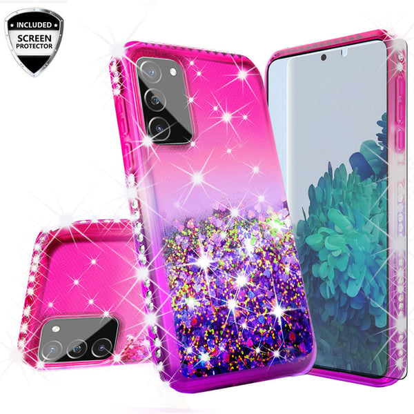 glitter phone case for samsung galaxy s20 fan edition - hot pink/purple gradient - www.coverlabusa.com
