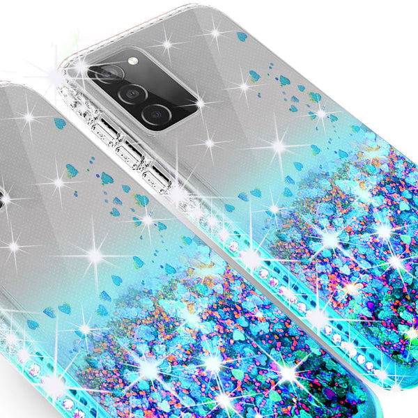 clear liquid phone case for samsung galaxy s20 fan edition - teal - www.coverlabusa.com