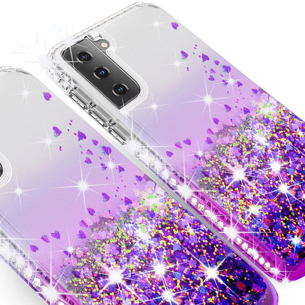 clear liquid phone case for samsung galaxy s21 - purple - www.coverlabusa.com