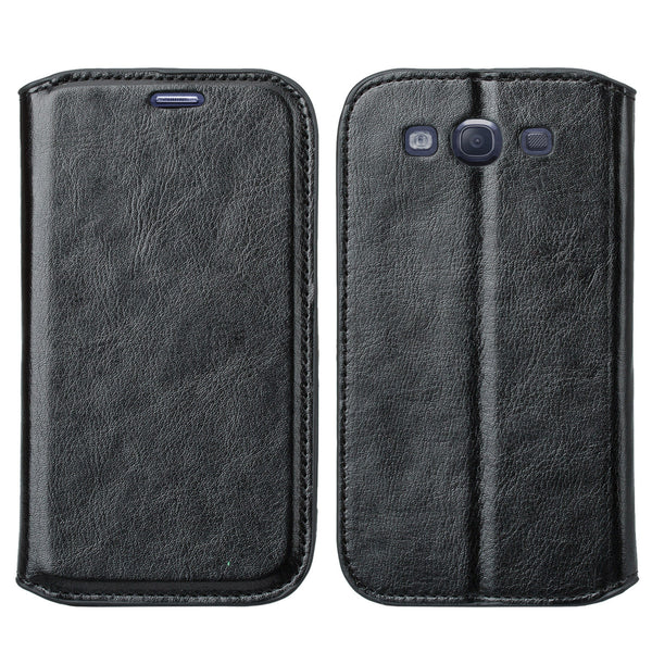 samsung galaxy S3 leather wallet case - black - www.coverlabusa.com