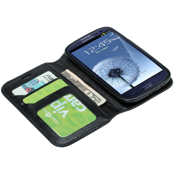 samsung galaxy S3 leather wallet case - black - www.coverlabusa.com