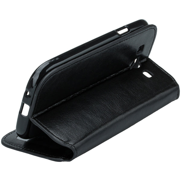 samsung galaxy S3 leather wallet case - black - www.coverlabusa.com