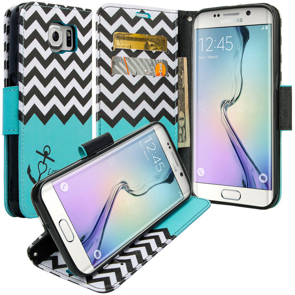 samsung galaxy S6 wallet case - Teal Anchor - www.coverlabusa.com