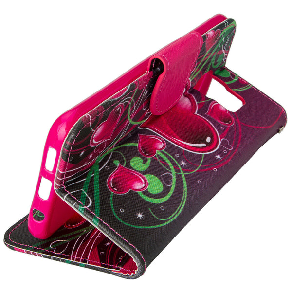 samsung galaxy S6 Edge wallet case - Heart Strings - www.coverlabusa.com