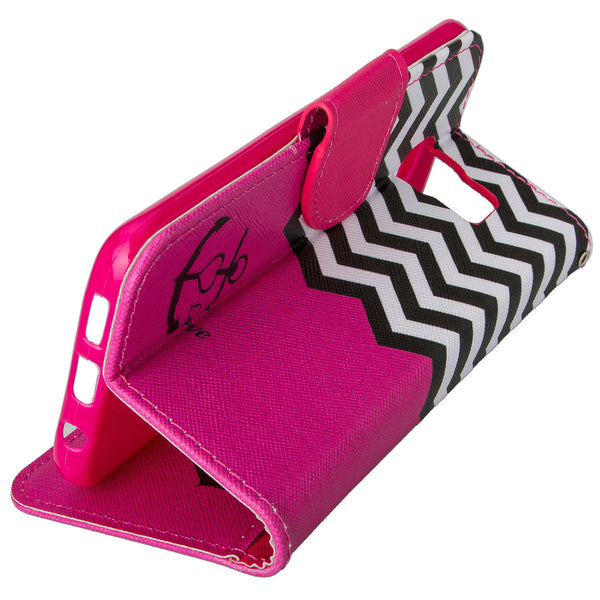 galaxy S6 Edge Plus cover, galaxy S6 Edge Plus wallet case - Hot Pink Anchor - www.coverlabusa.com