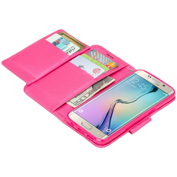 galaxy s7 edge cover, galaxy s7 edge wallet case - Solid Hot Pink - www.coverlabusa.com