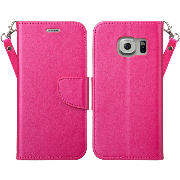 galaxy s7 edge cover, galaxy s7 edge wallet case - Solid Hot Pink - www.coverlabusa.com