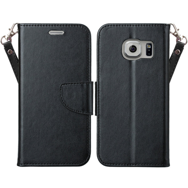 galaxy S7 cover, galaxy S7 wallet case - Solid Black - www.coverlabusa.com