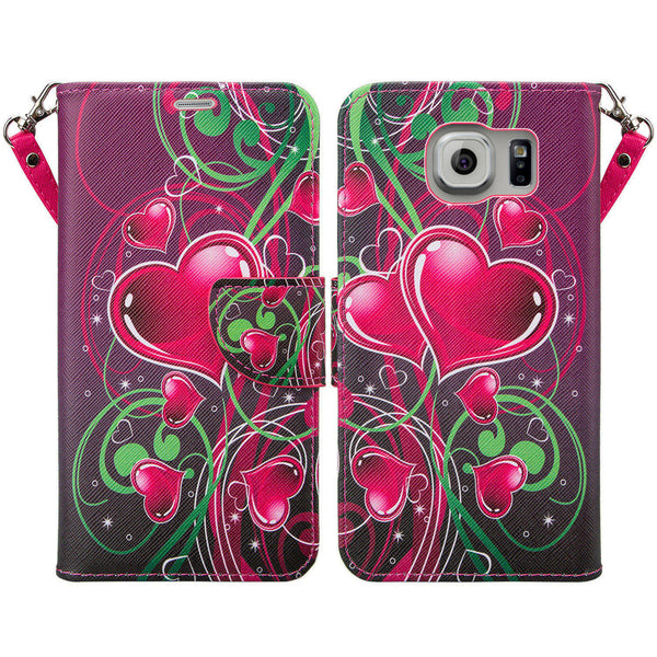 galaxy S7 cover, galaxy S7 wallet case - Heart Sensation - www.coverlabusa.com