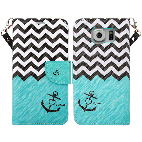 samsung galaxy S6 wallet case - Teal Anchor - www.coverlabusa.com