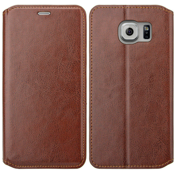 galaxy s7 edge cover, galaxy s7 edge wallet case - Brown - www.coverlabusa.com