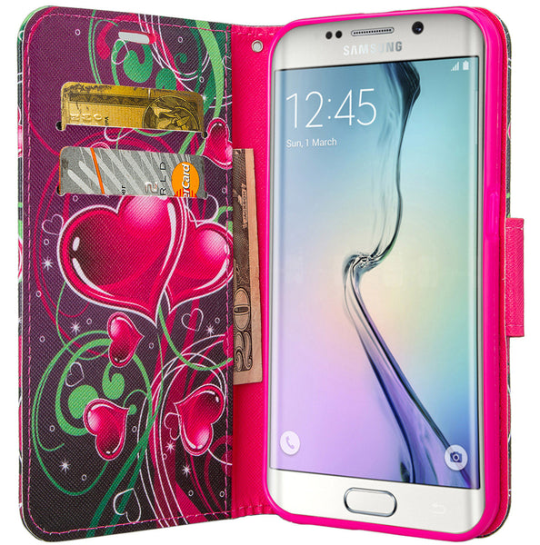 samsung galaxy S6 Edge wallet case - Heart Strings - www.coverlabusa.com