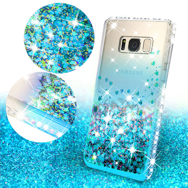 clear liquid phone case for samsung galaxy s8 plus - teal - www.coverlabusa.com 