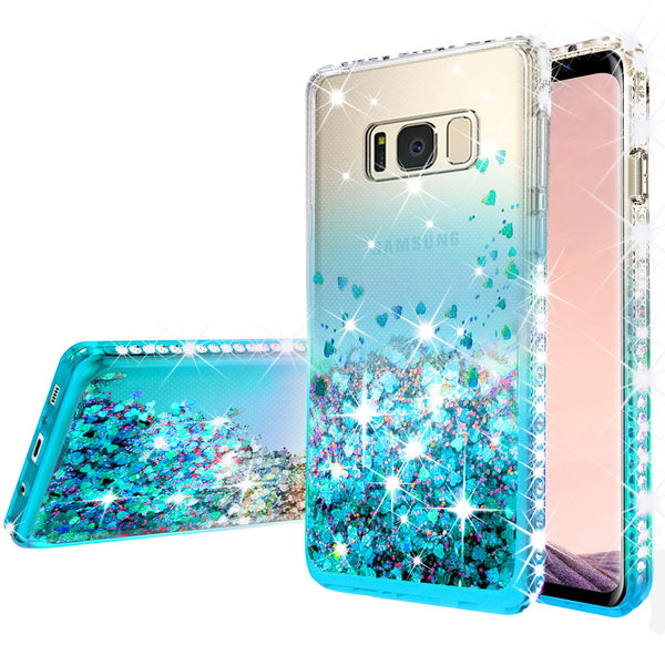 clear liquid phone case for samsung galaxy s8 plus - teal - www.coverlabusa.com 