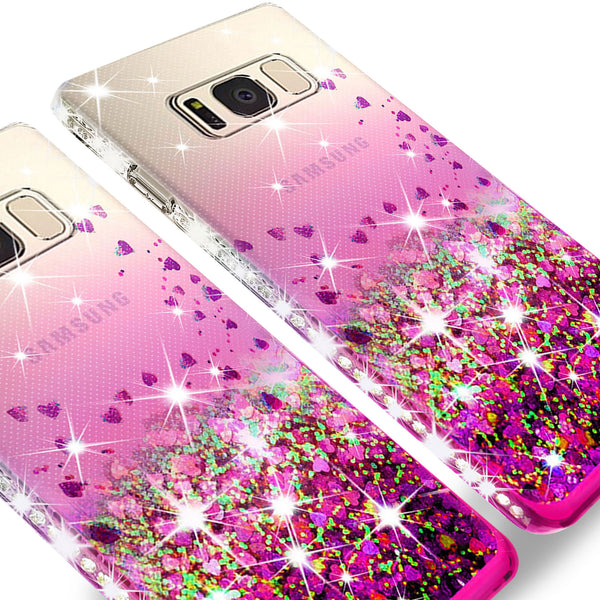 clear liquid phone case for samsung galaxy S8 - hot pink - www.coverlabusa.com 