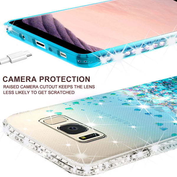 clear liquid phone case for samsung galaxy s8 plus - teal - www.coverlabusa.com 