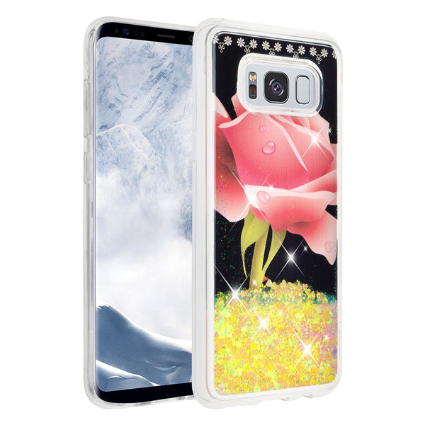 galaxy s8 plus liquid sparkle quicksand case - hot pink rose - www.coverlabusa.com