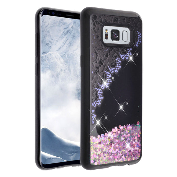 galaxy s8 plus liquid sparkle quicksand case - purple lace - www.coverlabusa.com