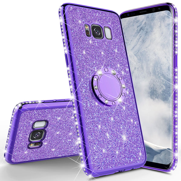samsung galaxy 8  glitter bling fashion case - purple - www.coverlabusa.com