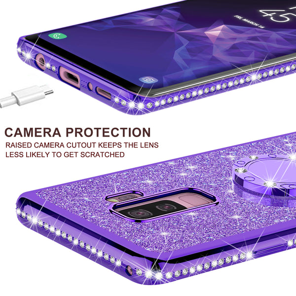 samsung galaxy s9 plus glitter bling fashion case - purple - www.coverlabusa.com