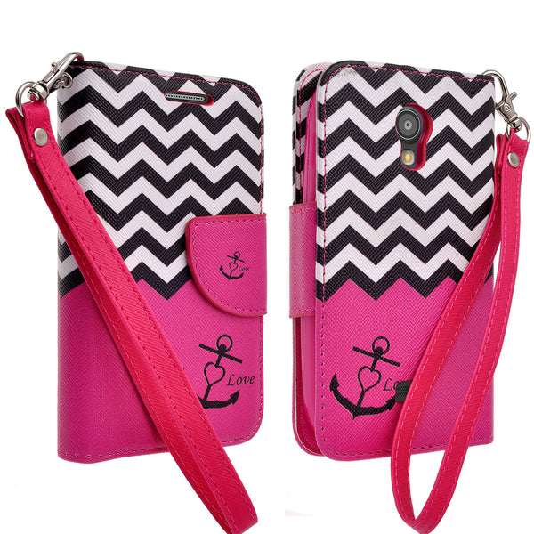 samsung galaxy light leather wallet case - hot pink anchor - www.coverlabusa.com