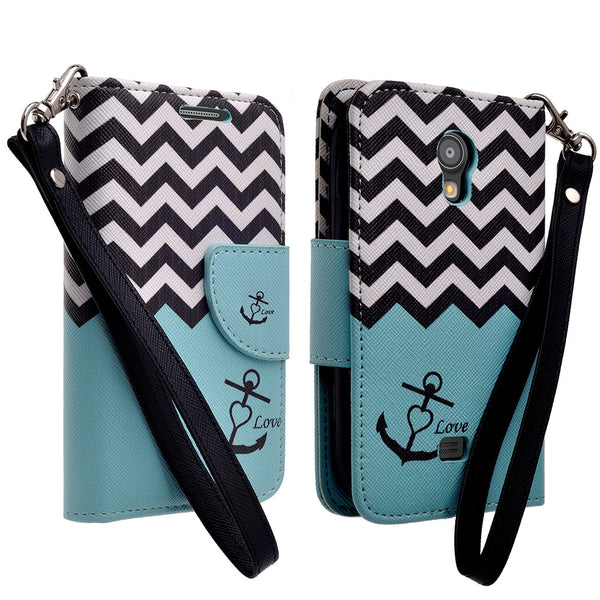 samsung galaxy light leather wallet case - teal anchor - www.coverlabusa.com