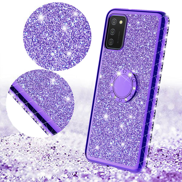 samsung galaxy a02s glitter bling fashion case - purple - www.coverlabusa.com