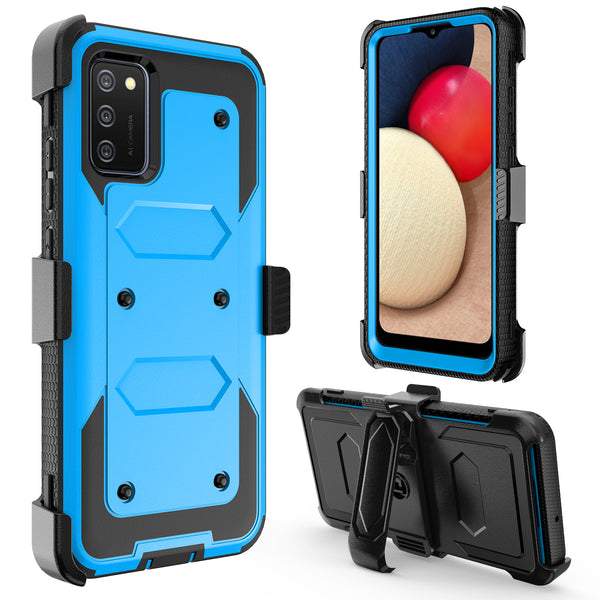 samsung galaxy a32 5g heavy duty holster case - blue - www.coverlabusa.com