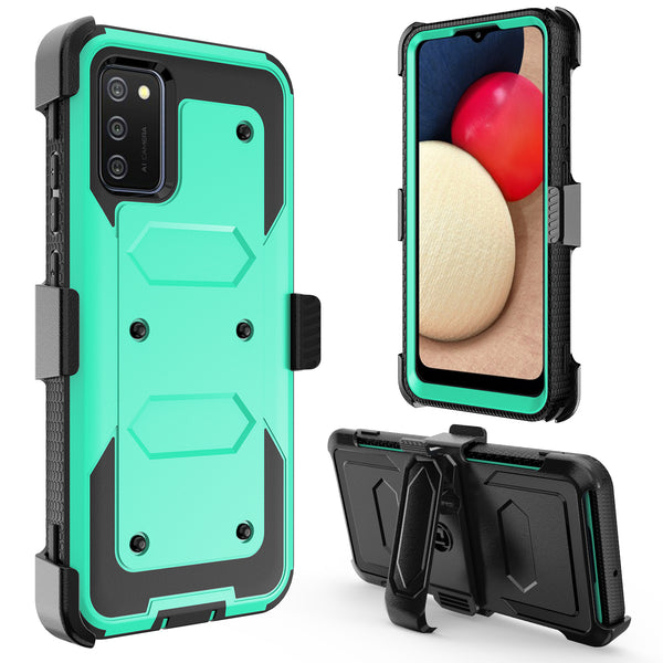 samsung galaxy a32 5g heavy duty holster case - teal - www.coverlabusa.com