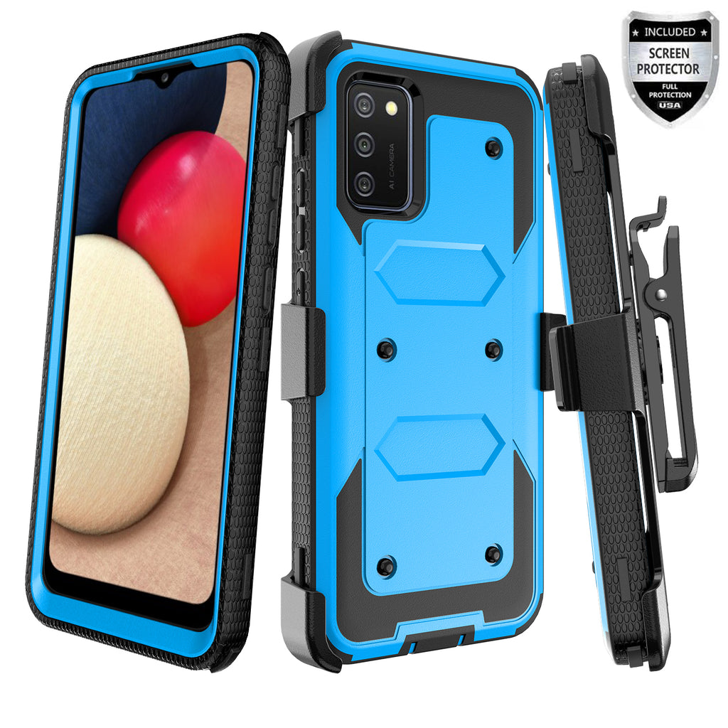 samsung galaxy a32 5g heavy duty holster case - blue - www.coverlabusa.com