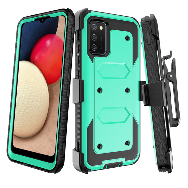 samsung galaxy a32 5g heavy duty holster case - teal - www.coverlabusa.com