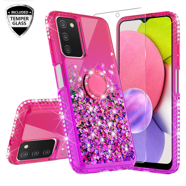 glitter phone case for samsung galaxy a03s - hot pink/purple gradient - www.coverlabusa.com