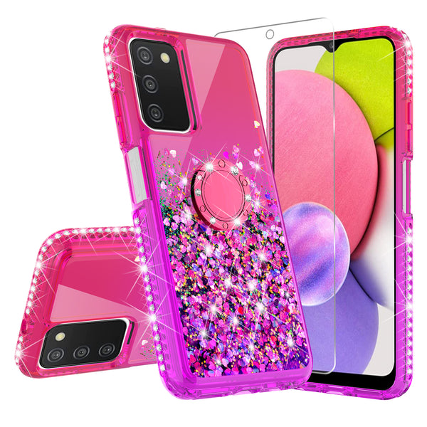 glitter phone case for samsung galaxy a03s - hot pink/purple gradient - www.coverlabusa.com