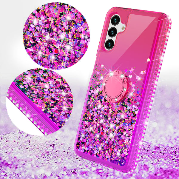 glitter phone case for samsung galaxy a13 5g - hot pink/purple gradient - www.coverlabusa.com