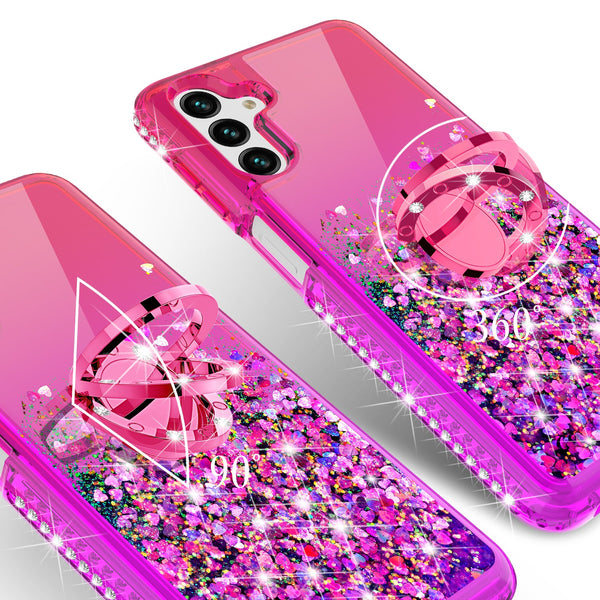 glitter phone case for samsung galaxy a13 5g - hot pink/purple gradient - www.coverlabusa.com