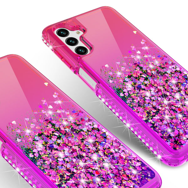 glitter phone case for samsung galaxy a13 5g - hot pink/purple gradient - www.coverlabusa.com