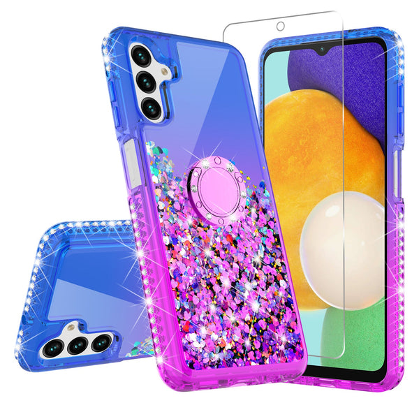 glitter phone case for samsung galaxy a13 5g - blue/purple gradient - www.coverlabusa.com