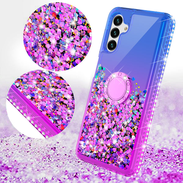 glitter phone case for samsung galaxy a13 5g - blue/purple gradient - www.coverlabusa.com