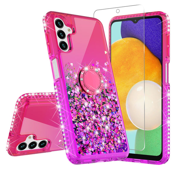 glitter phone case for samsung galaxy a13 5g - hot pink/purple gradient - www.coverlabusa.com