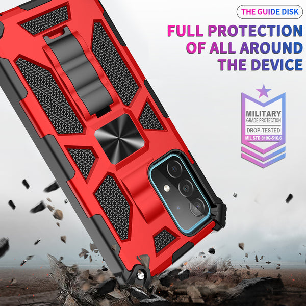 ring car mount kickstand hyhrid phone case for samsung galaxy a32 5g - red - www.coverlabusa.com