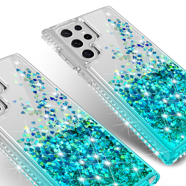 clear liquid phone case for samsung galaxy s22 ultra - teal - www.coverlabusa.com