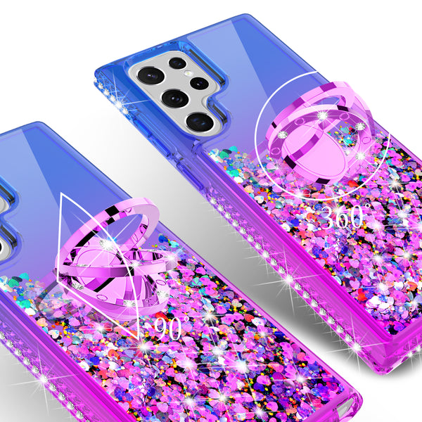 glitter phone case for samsung galaxy s22 ultra - blue/purple gradient - www.coverlabusa.com