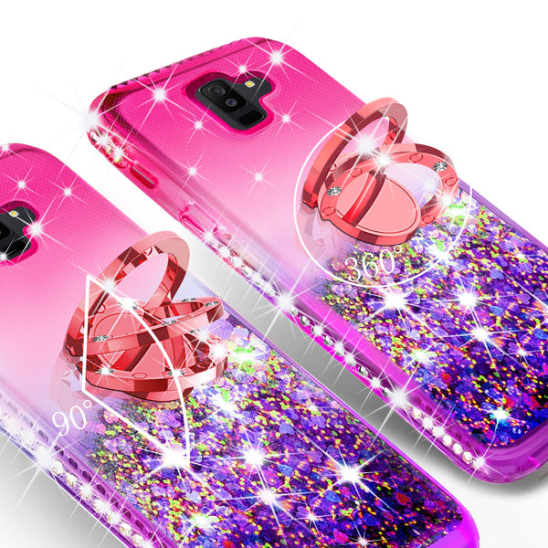 glitter ring phone case for samsung galaxy A6 - hot pink gradient - www.coverlabusa.com