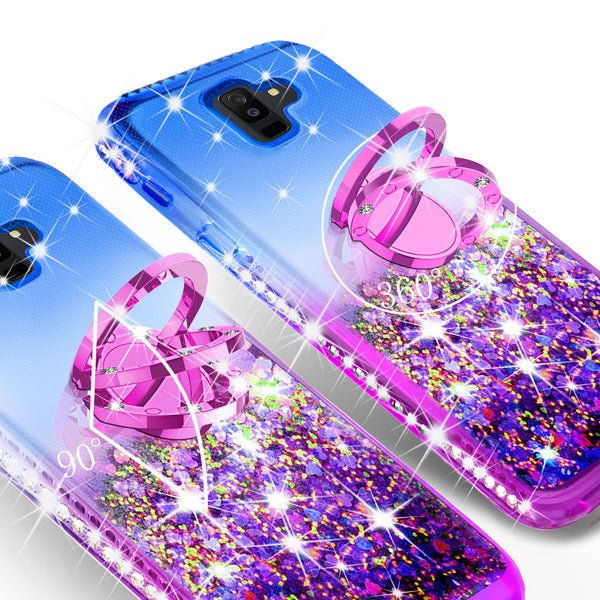 glitter ring phone case for samsung galaxy A6 - blue gradient - www.coverlabusa.com