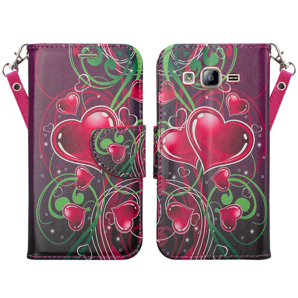 samsung galaxy on5 PU leather wallet case - heart strings - www.coverlabusa.com