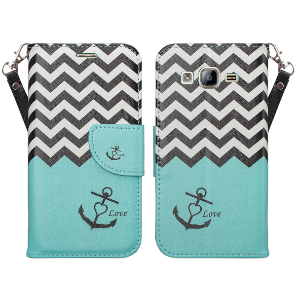 on5 case, galaxy on5 wallet case - teal anchor - www.coverlabusa.com
